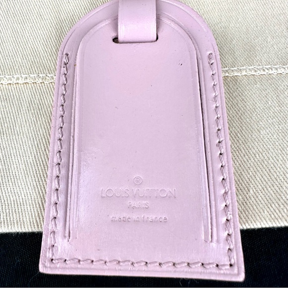 Louis Vuitton pink and black custom painted leather bag charm luggage tag - Picture 2 of 3